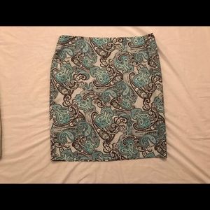 Liz Claiborne blue /brown paisley skirt